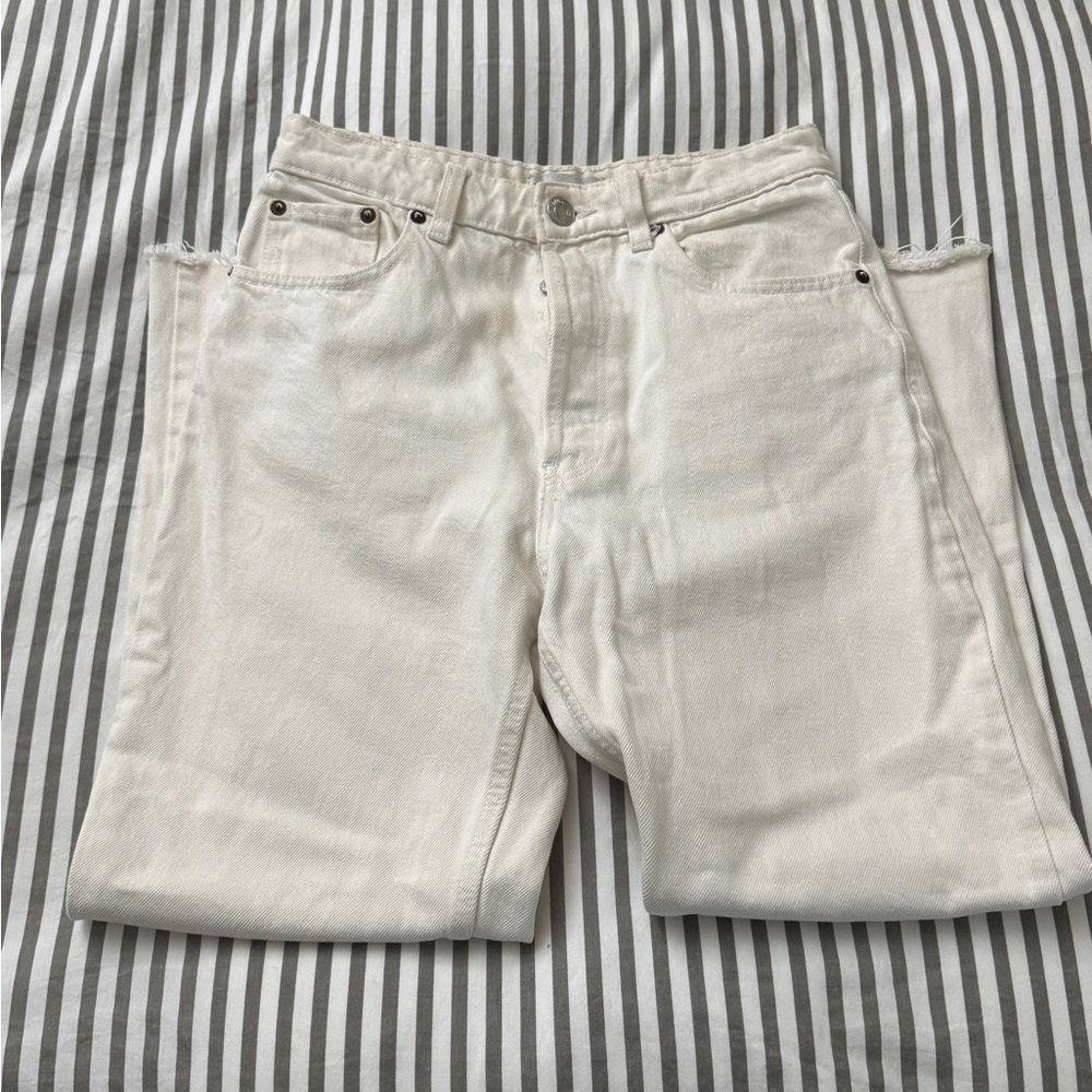 zara off white jeans